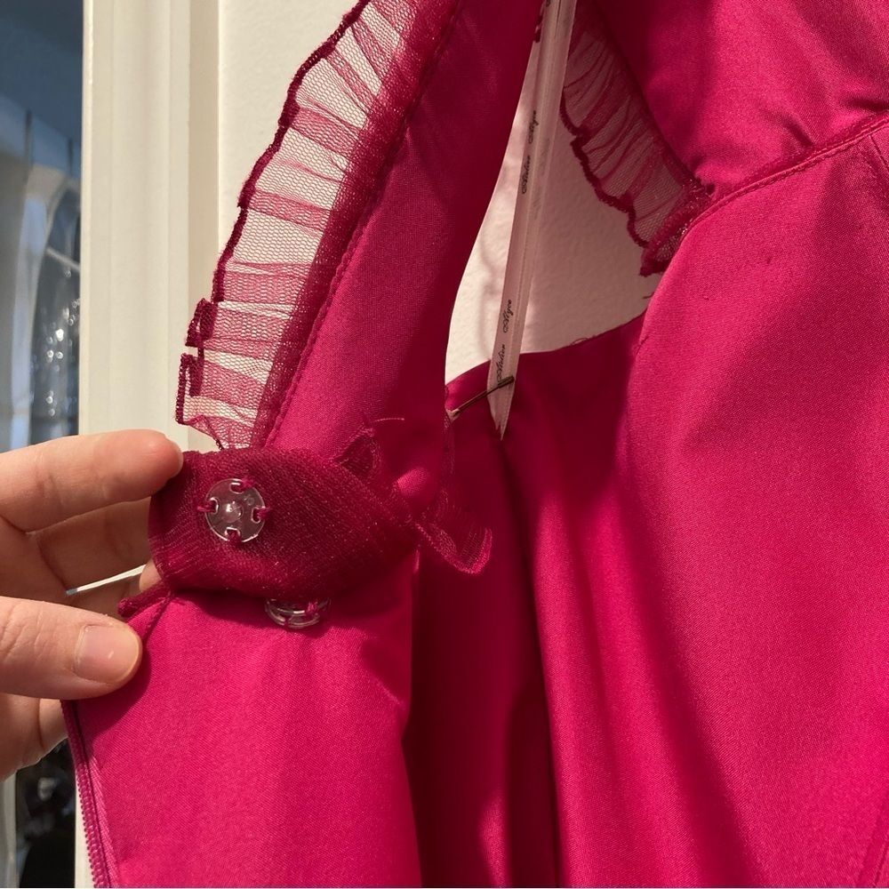 Atelier Alyce Boutique Collections Prom Dress Pink Size 4 NWT Ruffles 1 shoulder - Picture 6 of 9